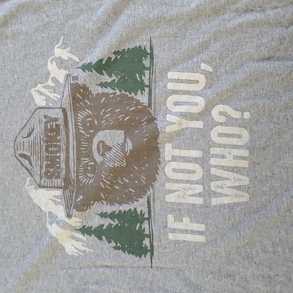 Smoky Bear, Forest Fire Prevention, size Large, short sleeve tee, grey - Picture 2 of 8